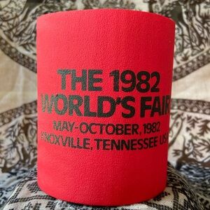 Vintage 1984 Worlds Fair Koozie Knoxville Tennessee Souvenir